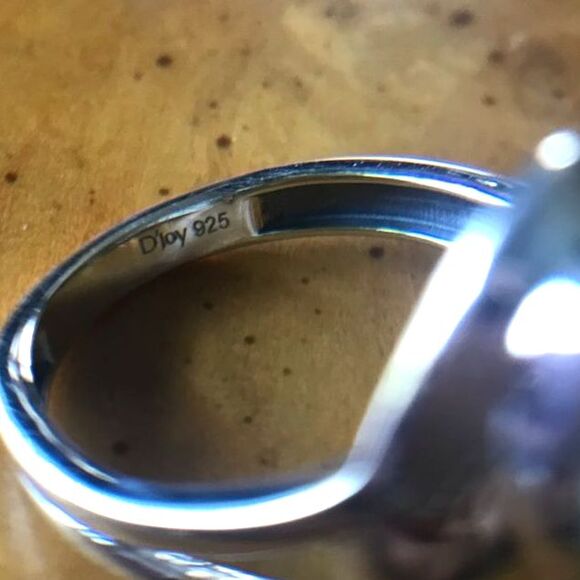 Natural Blue Moon Turquoise Sterling Silver Bear Paw Ring Size 7 - Picture 5 of 7